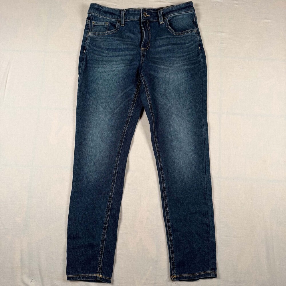SO Girls Jeans Size 14 Plus Dark Wash Stretch Adjustable Waist Ankle Skinny Deni